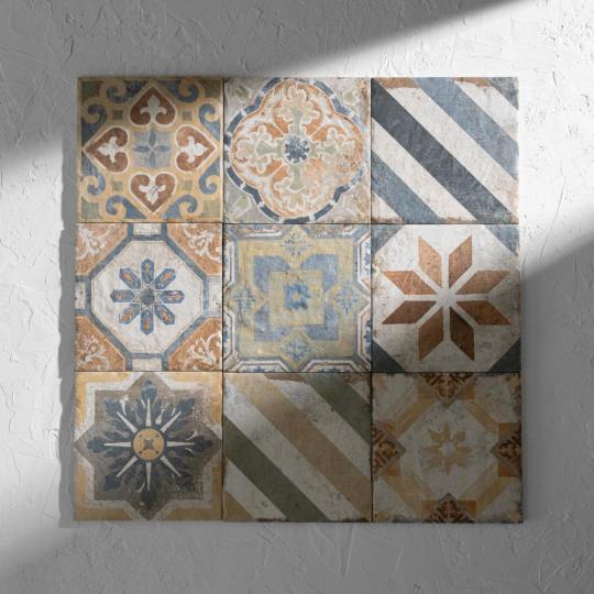 mediterran mintas dekor padloburkolat padlolap jarolap csempe burkolat rusztikus vintage dekor furdoszoba folyoso nappali vintage festett cementlap hatasu burkolat fagyallo terasz kismeret 20x20.jpg